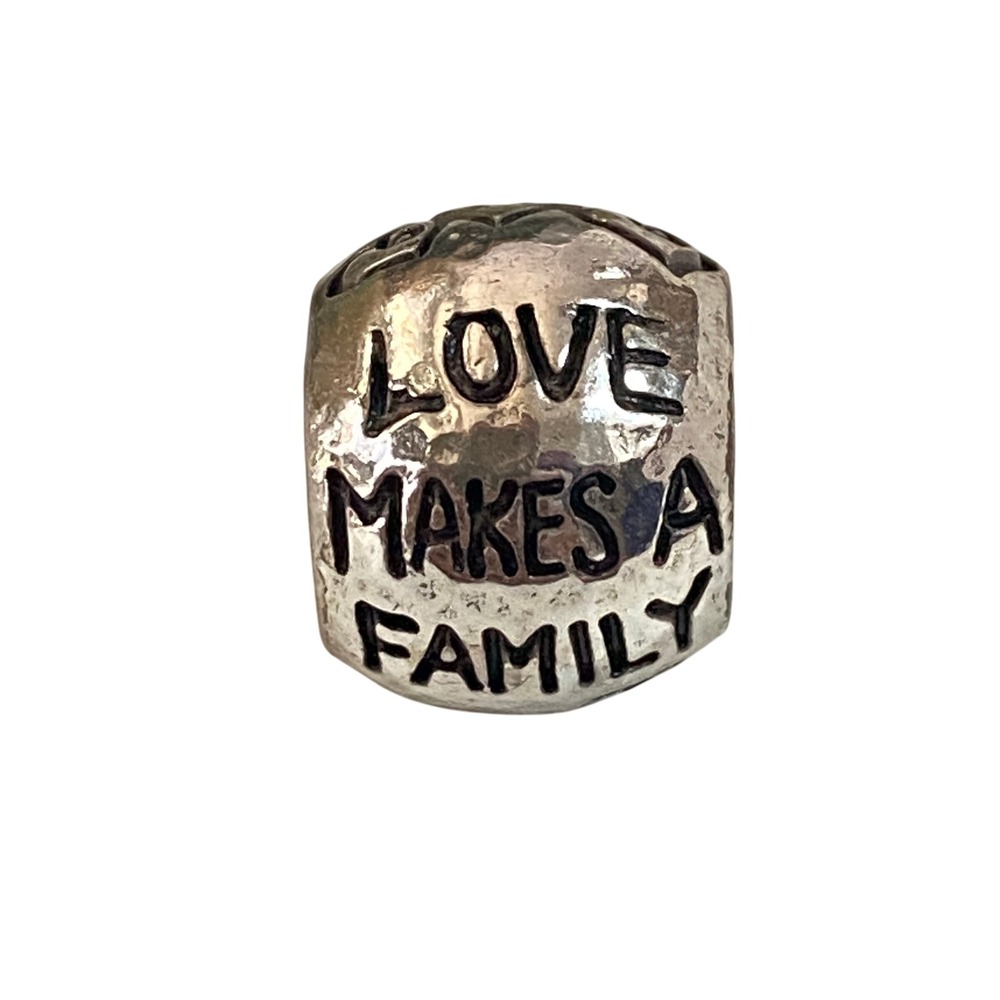 Brighton Love Makes A Family Charm Bead Silver Tone Engraved